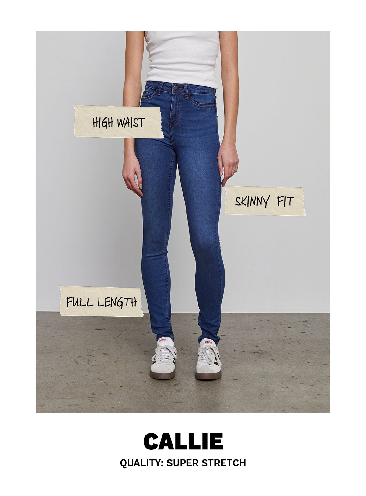 NOISY MAY High Waisted Skinny Jeans Blue 26S - Image 3 thumbnail